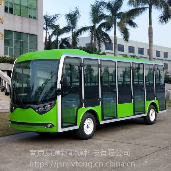 供应绿通电动观光车23座封闭观光车可拆卸门