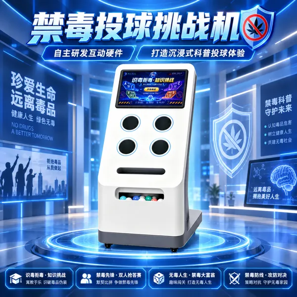 校园禁毒馆VR互动体验 禁毒投球挑战机 沉浸式禁毒教育创新设备