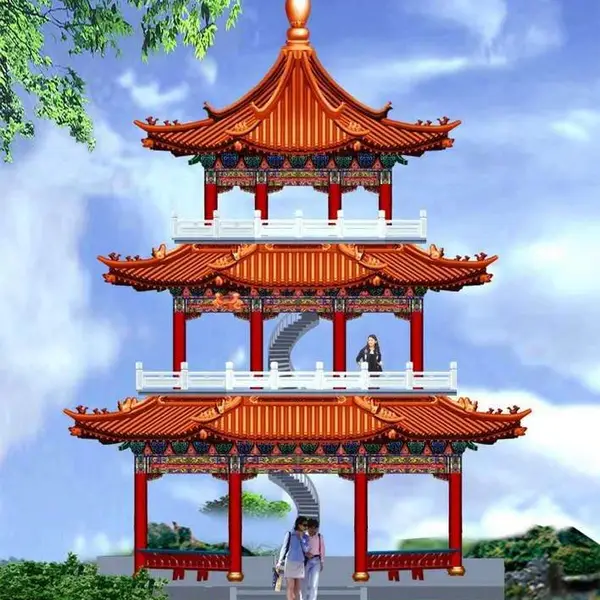 惠森厂家定制实木防腐木仿古亭四角亭六角亭八角亭,中式水景的设计施工