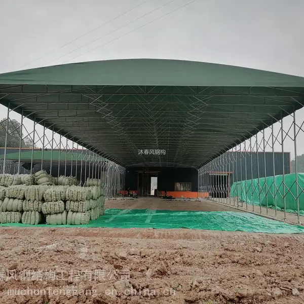 移动停车棚,伸缩遮雨棚 推拉电动大棚厂家定制