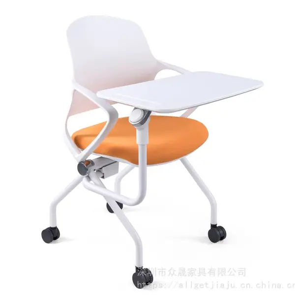 供应深圳众晟家具布艺办公椅多功能折叠会议培训椅