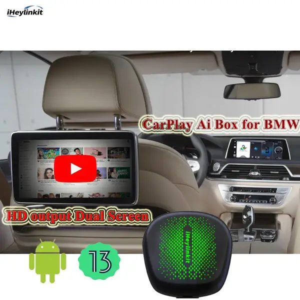 carplay ai box高通方案BMW带HDMI输出后枕屏可用无线carplay专车专用智能车盒