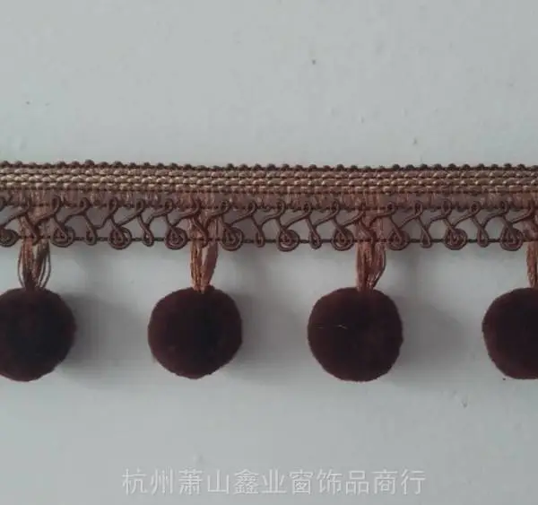 厂家供应纬编大杨梅绒球花边流苏窄带排须扭排绳排