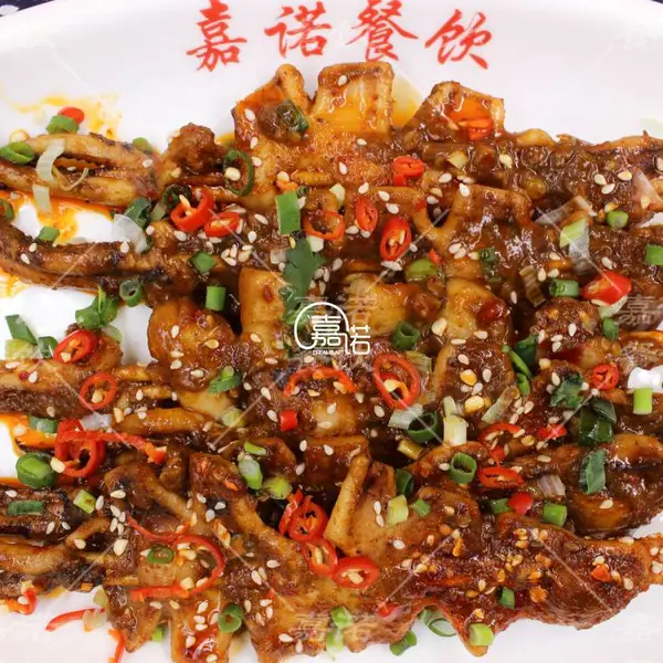 铁板鱿鱼做法学习 街边小吃烤鸭肠铁板鱿鱼培训