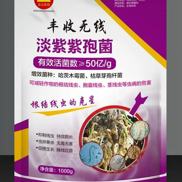 济宁金山生物供应防治双杀线虫的微生物菌种:淡紫拟青霉 淡紫紫孢菌