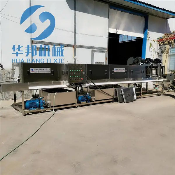 华邦6000型全自动蔬菜配送周转筐清洗机 隧道式洗筐机厂家直销 量身定做