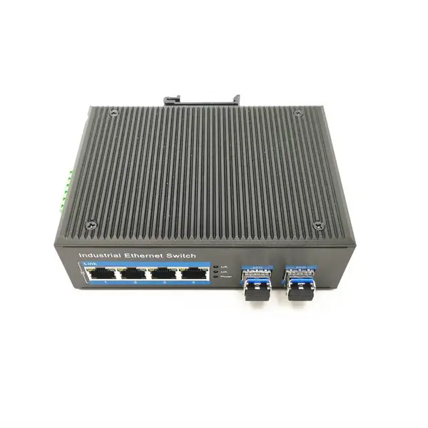 GX-D24G工业级千兆光纤交换机智能楼宇光电转换集线器汽车生产工厂数据汇聚交换机2光4电串口服务器