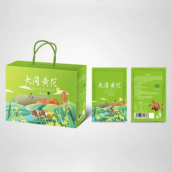 干货香菇农产品礼盒金针菜礼品箱印刷设计干木耳包装礼盒定制
