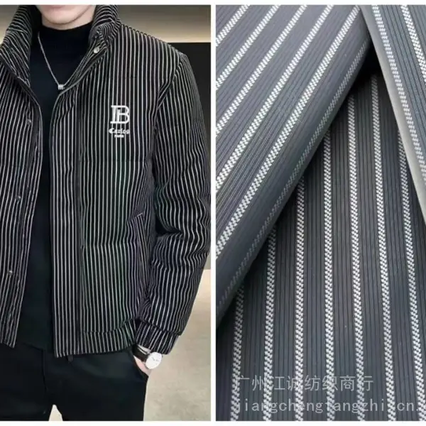 pu服装皮料 条纹皮革 皮革服装外套 时尚休闲风