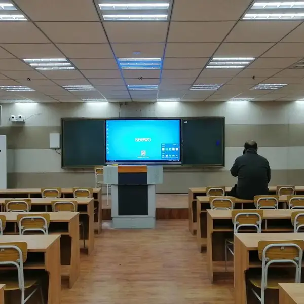鑫视丽HX-1060多媒体演示厅报告厅演讲台、多媒体钢木结合豪华讲桌、讲台河南厂家批发零售
