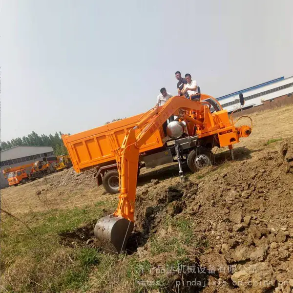 小型四不像车载挖掘机 工程柴油随车挖土机 四驱四不像挖掘机