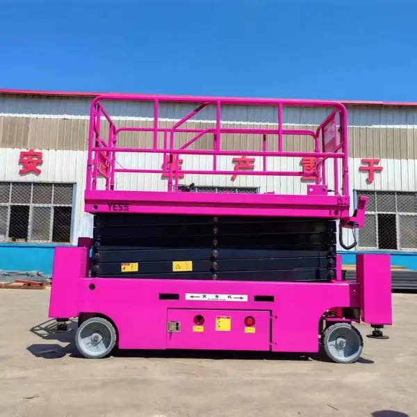 移动式自行走剪叉电动液压升降机 10米高空作业平台定制色500kg