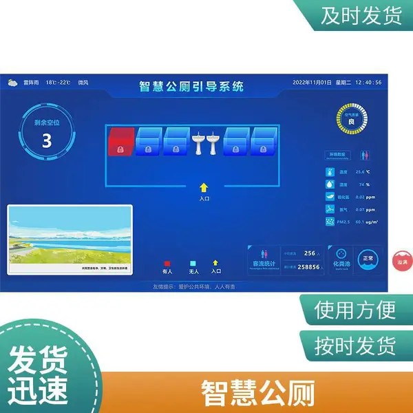 驿站有人无人指示牌 智能公共厕所引导系统 有人无人感应灯