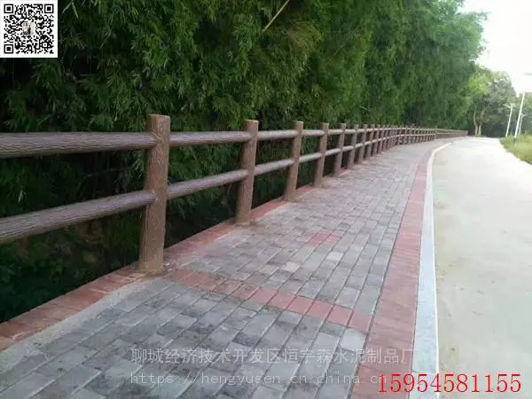 供应生产水泥仿树皮栏杆、仿树皮护栏,园林景观工程安装简单