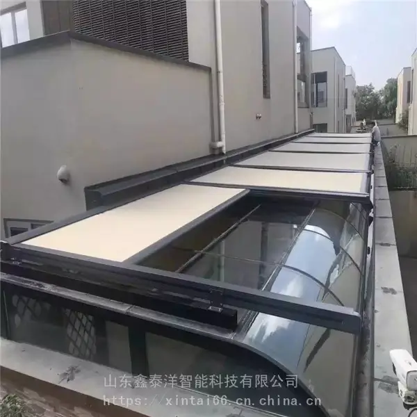 电动铝合金天幕帘 遮阳防晒 鑫泰洋定做阳光房 采光顶室外遮阳帘