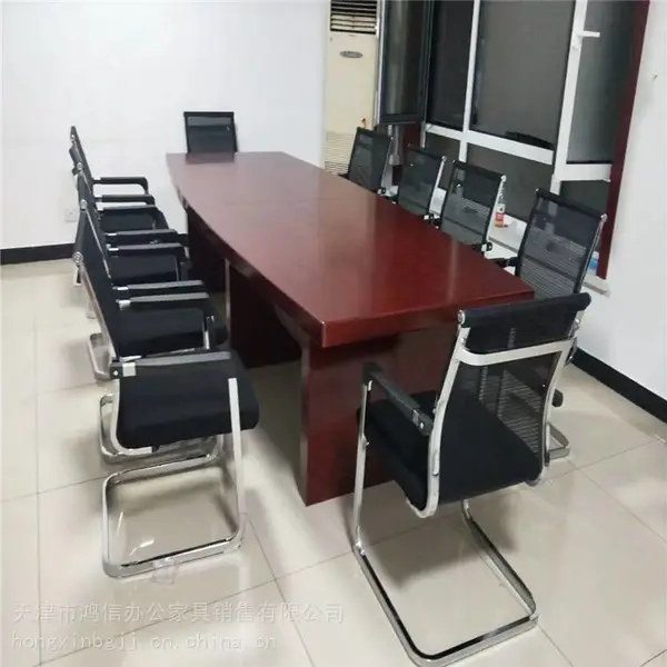 会议桌大板桌,会议桌老板台,20人会议桌尺寸,天津会议桌-鸿信