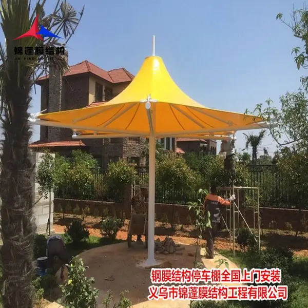 供应户外膜结构雨篷 膜结构车棚设计安装 风景区遮阳伞