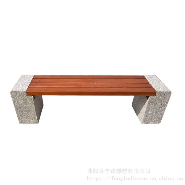 石雕石凳花岗岩大理石防腐木长凳子户外公园庭院石椅摆件