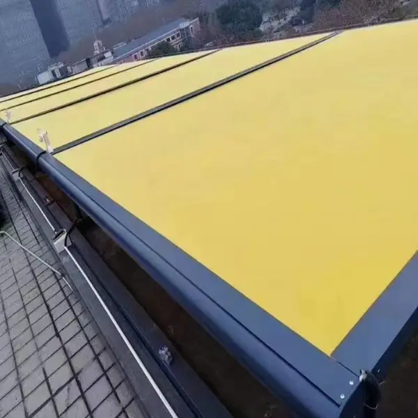定制云腾yt-1阳光房铝合金电动伸缩棚 隔热帘 玻璃房顶遮阳蓬