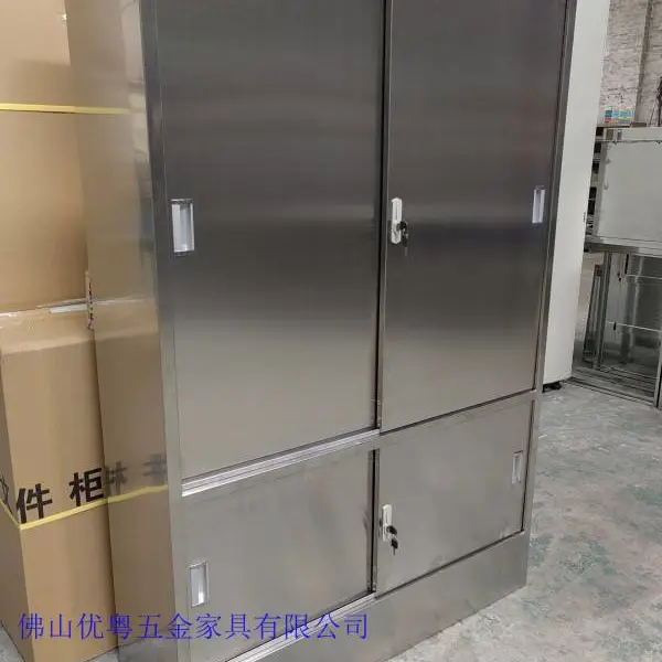 定做不锈钢食品餐具柜食堂不锈钢储物柜组装中餐店设备储藏柜厂家