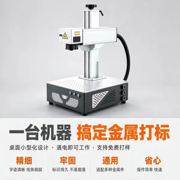 不锈钢铭牌专用光纤激光打标机刻字机金属塑料铝合金台式