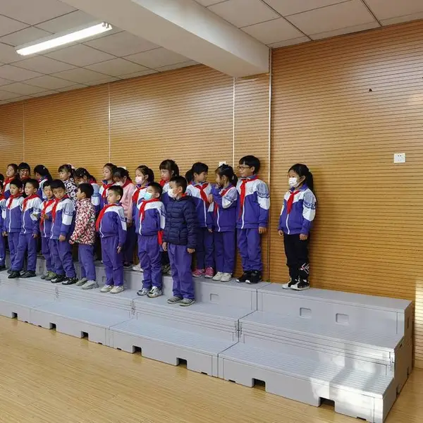 PE 合唱台生产可定制 拼接合唱阶梯礼堂文艺汇演多层合影站台定做