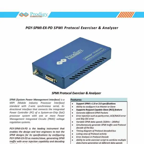 欧奥电子OIOSYS供应Prodigy SPMI协议分析仪及训练器