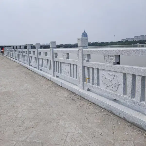 河岸边石护栏-花岗岩河道石栏杆-石材雕刻栏杆