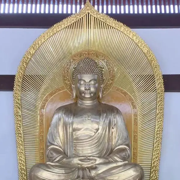 寺庙释迦摩尼佛铜佛像定做 铸铜如来佛祖 寺院大型铜像