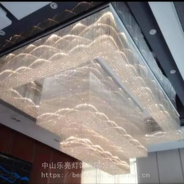 售楼部模型区大型水晶吊灯非标定制工程灯具