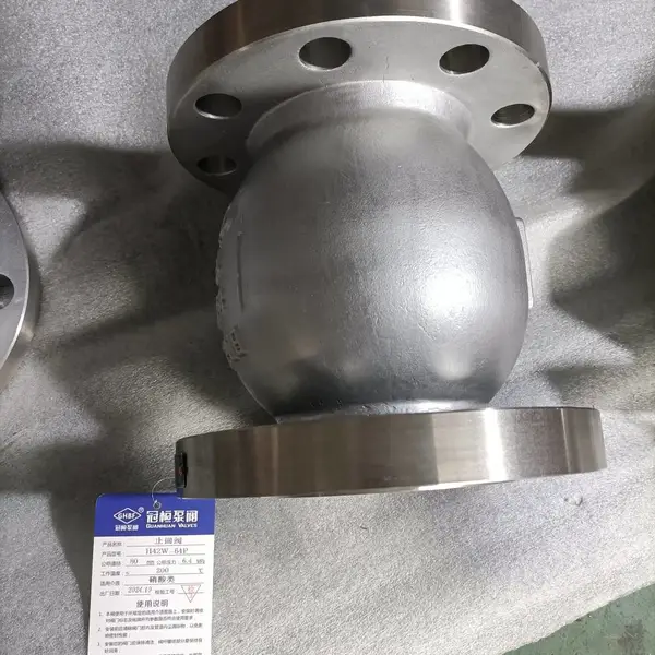 H42W-64P DN100不锈钢单向阀 逆止阀 法兰立式止回阀