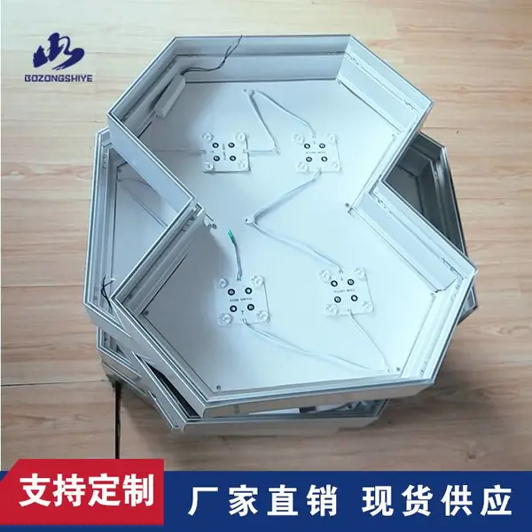 天花uv软膜无边框六边形卡布灯箱定制商场形象墙广告牌异型