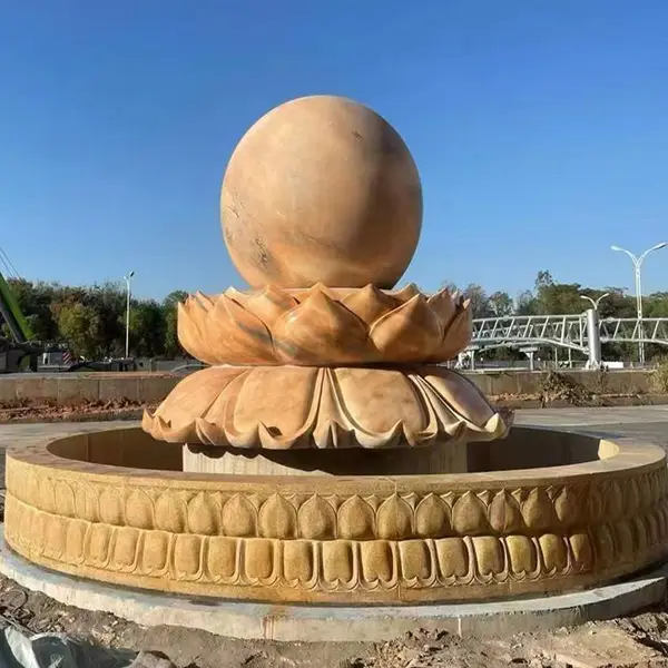 公园广场大型石雕流水珠喷泉哪里有 花园庭院装饰招财石雕水珠多少钱 支持来图加工
