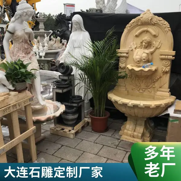 18. 大连大理石石门套雕塑别墅宅院石材门框古建门楼大理石雕刻定制厂家