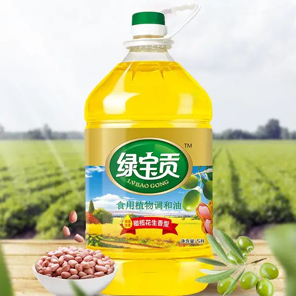 绿宝贡 5L橄榄花生植物调和油食用油家庭装餐饮酒店食堂批发