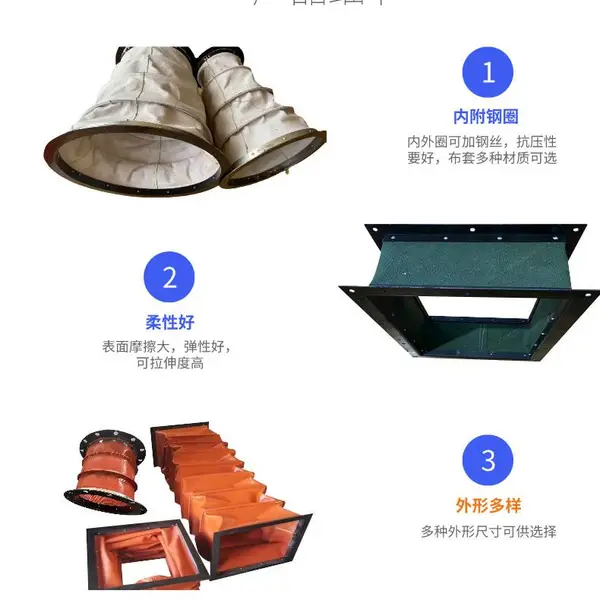 风机耐高温帆布软连接鑫姆迪克供应伸缩通风软管