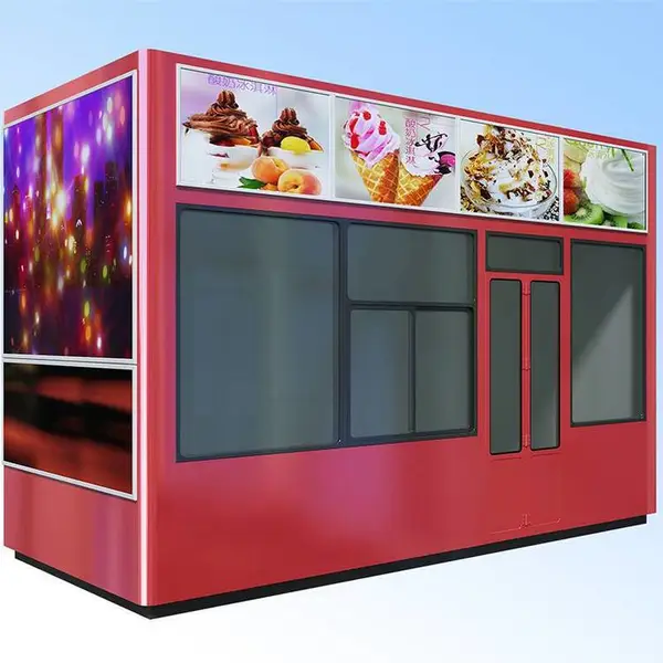 美食街移动售货亭 移动商铺 商业街流动小吃车 移动奶茶屋 艺术报刊亭 售货岗亭定制