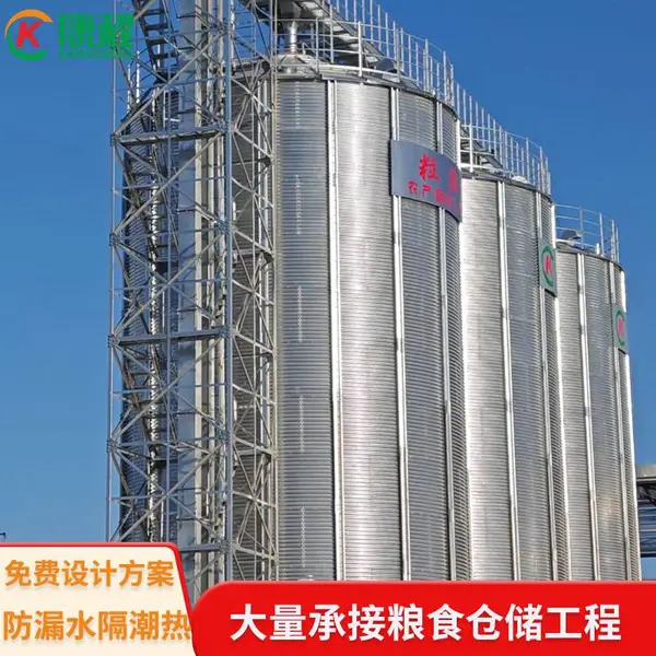 康程1000吨钢板仓粮仓 农村囤麦子的小麦储存仓 恒温水稻仓
