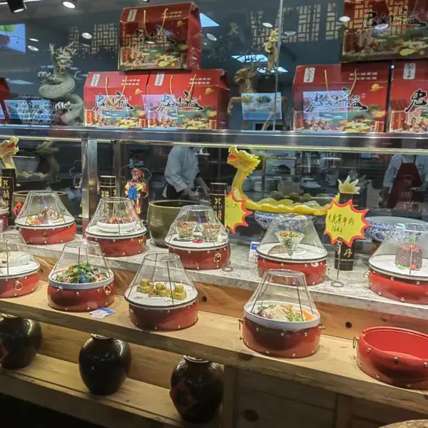 不锈钢明档菜品保鲜膜展示架饭店