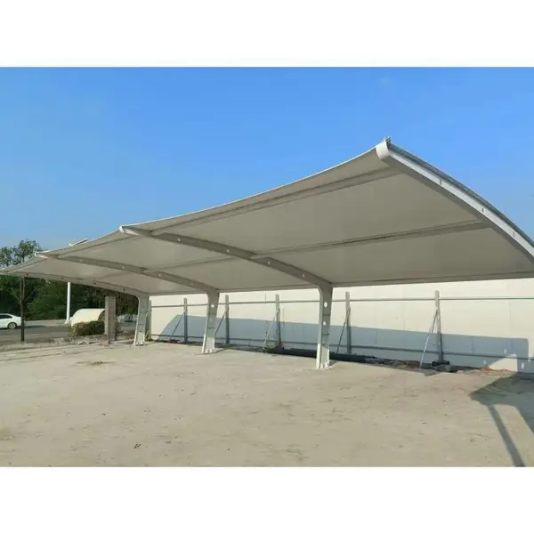 定制设计施工 工厂膜结构大棚 户外污水池加盖遮阳棚 非机动电瓶车棚