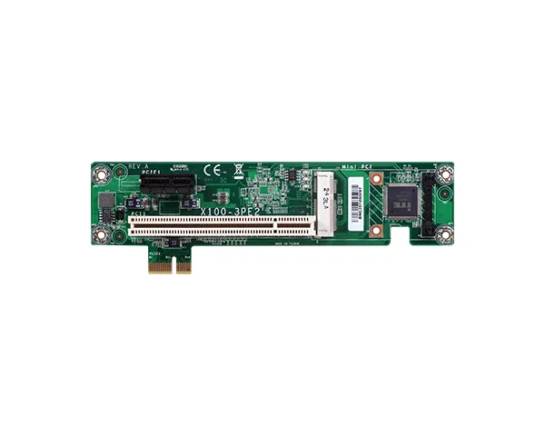 X100-3PE2 扩充插槽: 1 Mini PCIe, 1 PCIe x1, 1 PCI