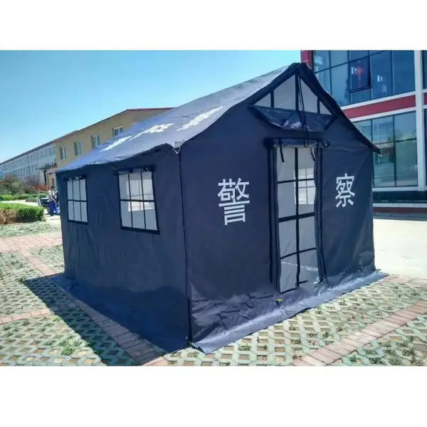 警蓝色帐篷生产定制有佳户外防风保暖加厚棉篷房