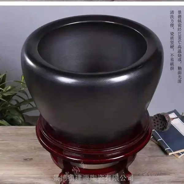 陶瓷养鱼缸批发 庭院养花缸图片 75厘米口径大缸定制厂
