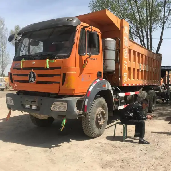 海南白沙工地停工转让50台新款北奔自卸车 380动力 海沃油缸 箱底平