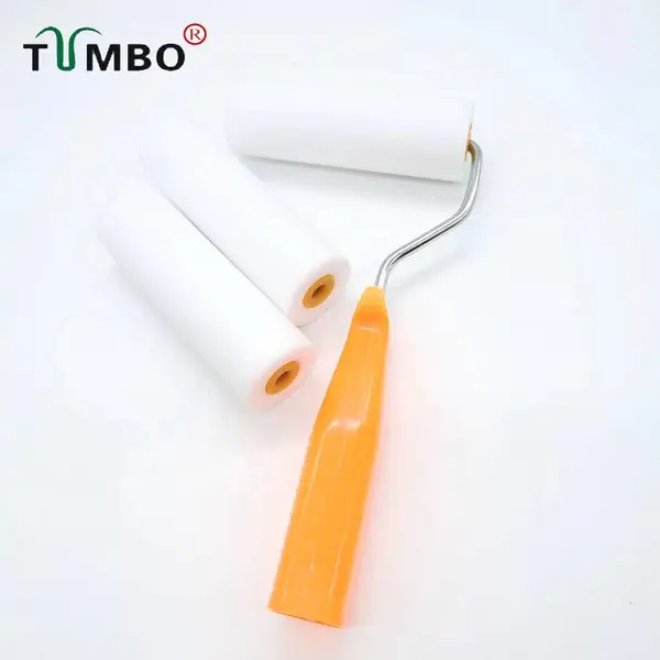 工厂直销TUMBO4寸油性海绵平头滚筒刷刷漆工具刷墙直插式滚芯可替换高密度