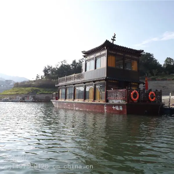 定制 四川翠屏出售35人景区画舫船 豪华观光旅游画舫船