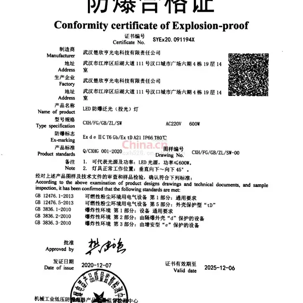防爆合格证