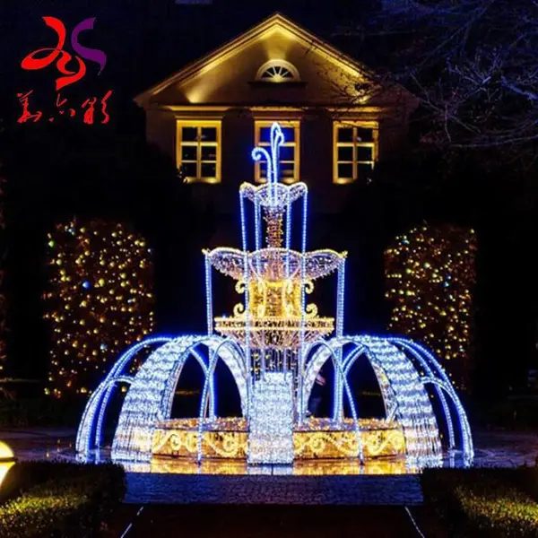 户外喷泉造型灯光雕灯饰景观彩灯华亦彩公司定制商城门口装饰灯