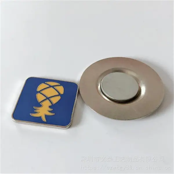 磁铁徽章 磁扣胸针定做 订做强磁性徽章 背面吸铁石胸牌 哪有做磁铁胸章厂