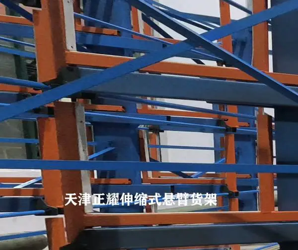 今耀伸缩式双悬臂货架 立体钢材存放架 9米圆钢存取方法
